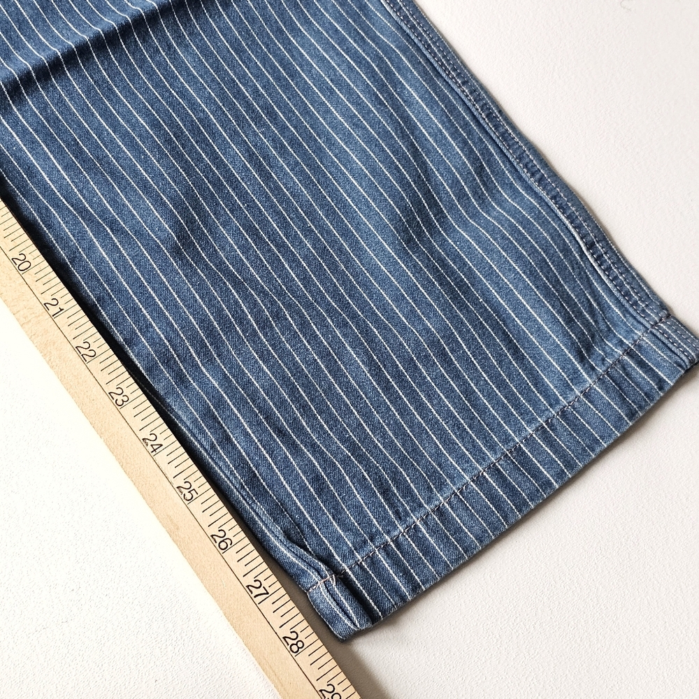 American Sweetheart Blue Pinstripe 100% Cotton Denim Pants Size M - Picture 3 of 11